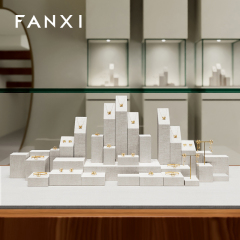 FANXI high quality Beige linen luxury jewelry display stand