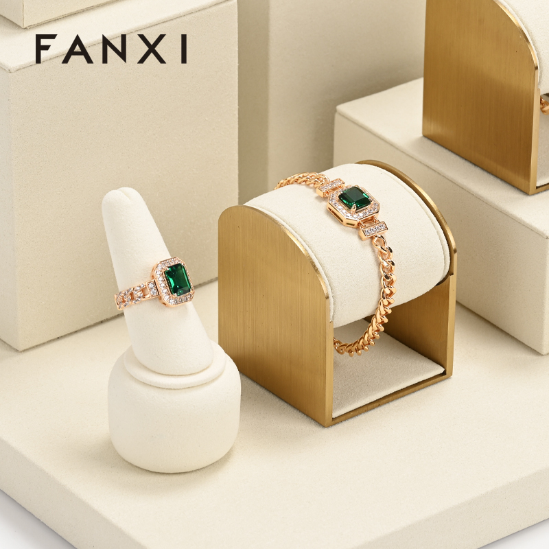 FANXI fashion Beige Microfiber jewelry display rack