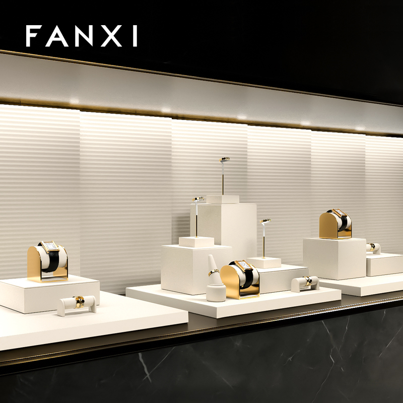 FANXI fashion Beige Microfiber jewelry display rack