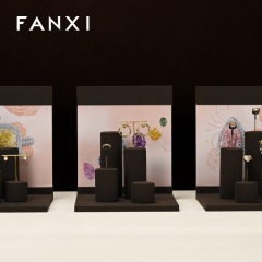 FANXI fashion Brown Microfiber jewelry display stand set