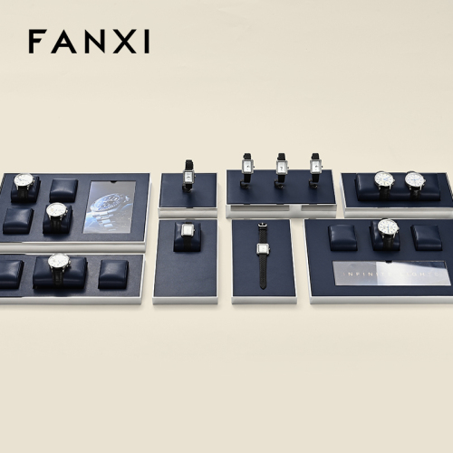FANXI wholesale Blue metal luxury watch display stand