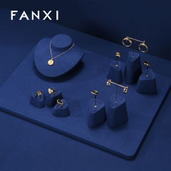 FANXI custom Blue Microfiber necklace display stands