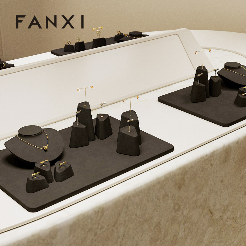 FANXI hot sale Brown Microfiber necklace stand display