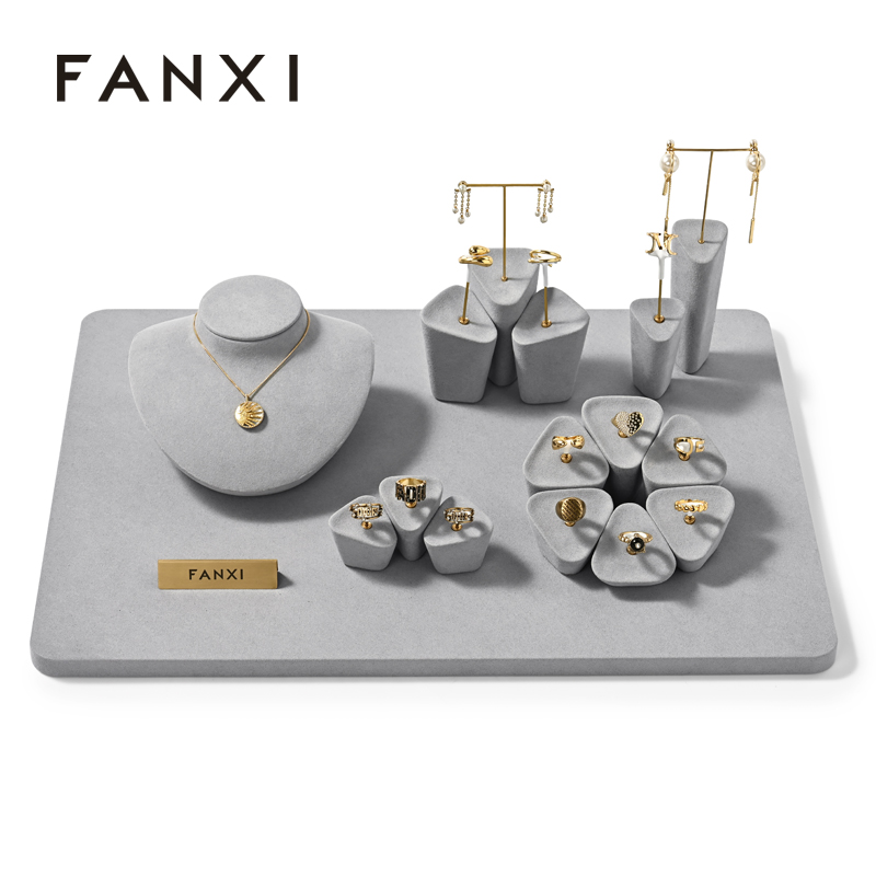 FANXI factory Gray Microfiber jewellery earring display stand