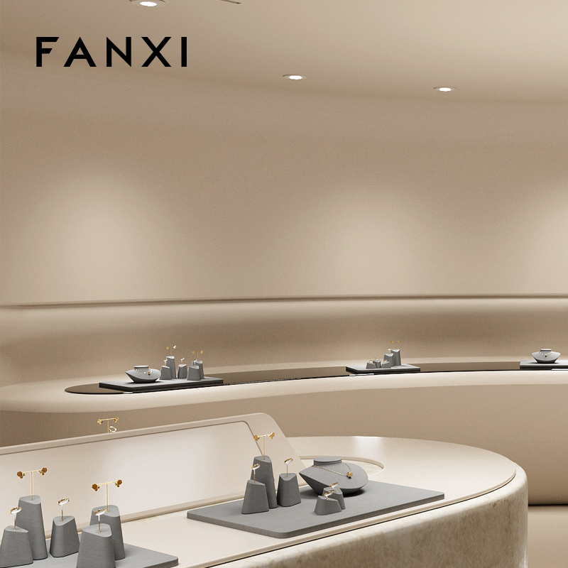 FANXI new arrival Gray Microfiber earring display stand
