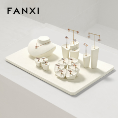 FANXI luxury Beige Microfiber earring display stand