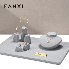 FANXI new arrival Gray Microfiber earring display stand