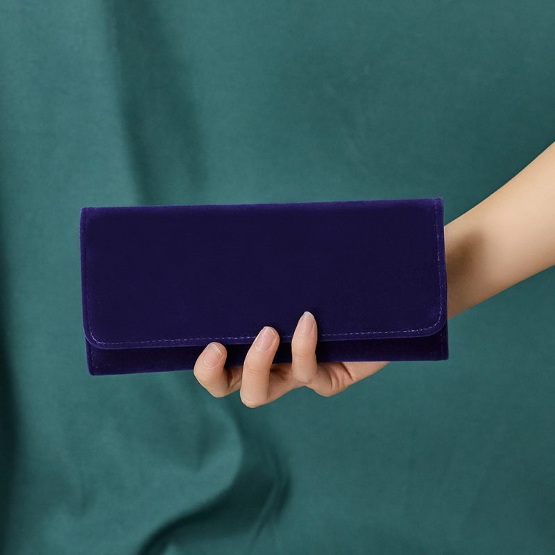 PVC deerskin velvet jewelry storage roll bag