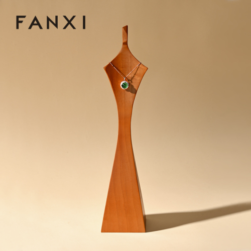 FANXI high quality Wood color and solid wood jewelry display mannequin