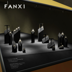 FANXI luxury black microfiber jewelry display rack