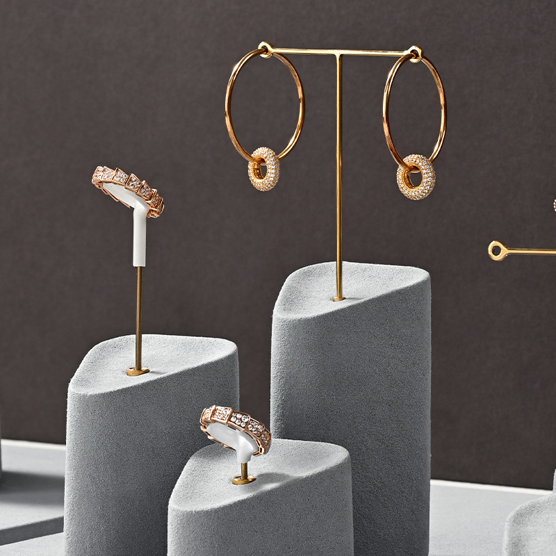 FANXI wholesale Gray Microfiber jewelry display showcase