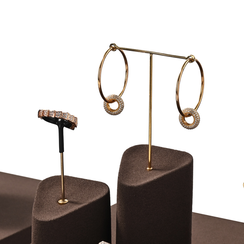 FANXI fashion Brown Microfiber jewellery ring display