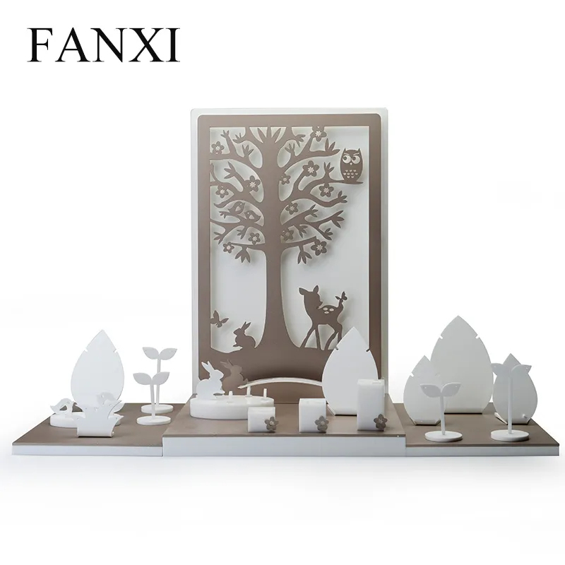 FANXI Custom Logo plexiglass Jewellery Shop Showcase For Ring Earrings Necklace Bangle Bracelet Acrylic Jewelry Display