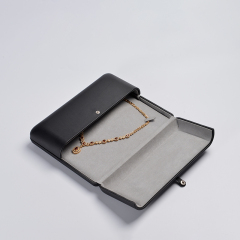 FANXI factory customize logo colour black leather jewellery packing boxc
