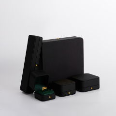 FANXI factory customize logo colour black leather jewelry packaging box with outer packing
