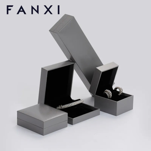 FANXI custom logo &amp; colour leatherette jewelry packaging box