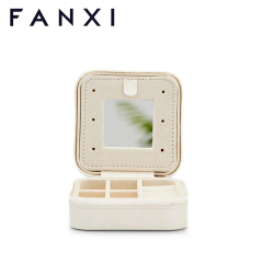 FANXI custom logo & colour leather jewelry organizer box with velvet inside