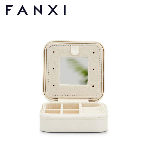 FANXI custom logo &amp; colour leather jewelry organizer box with velvet inside