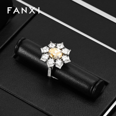 FANXI Black Leather metal luxurious jewelry display