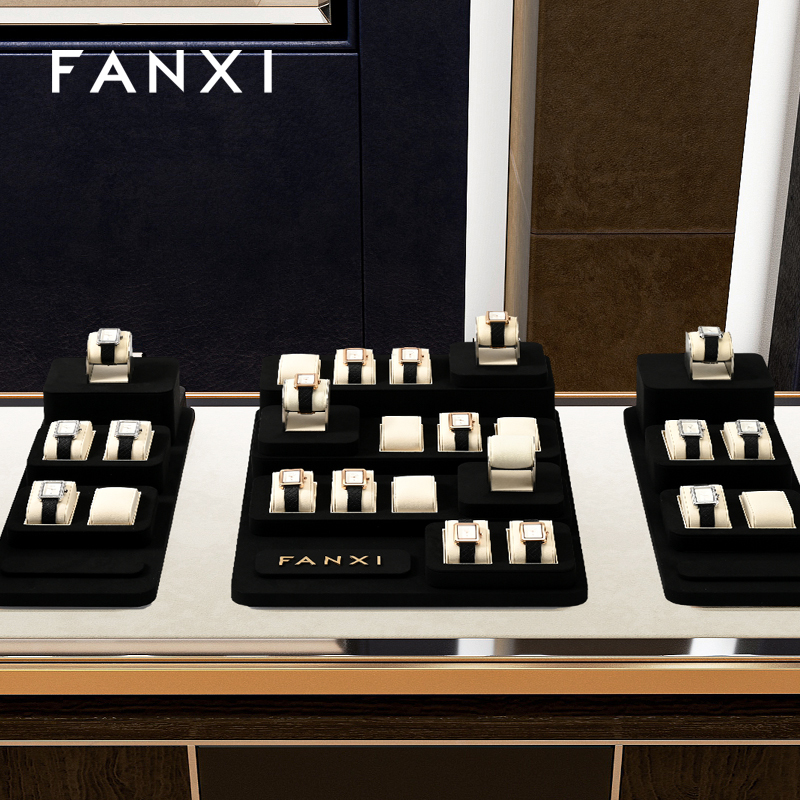 FANXI high end Black Microfiber luxury watch box