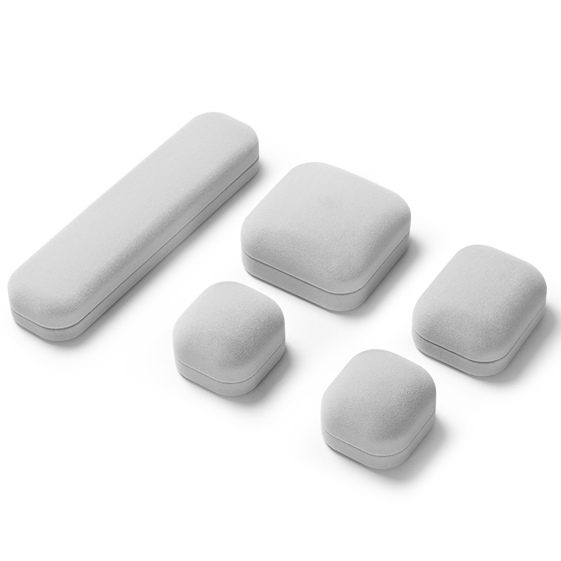 FANXI new arrival Grey Velvet jewelry packaging box