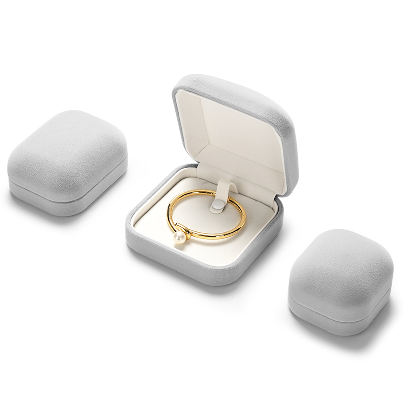 FANXI new arrival Grey Velvet jewelry packaging box