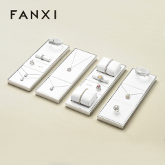 FANXI White Leather metal luxury jewelry display set