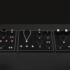 FANXI with logo Black Microfiber metal Jewelry display set series