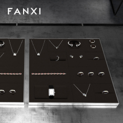 FANXI wholesale brown Microfiber metal ring display