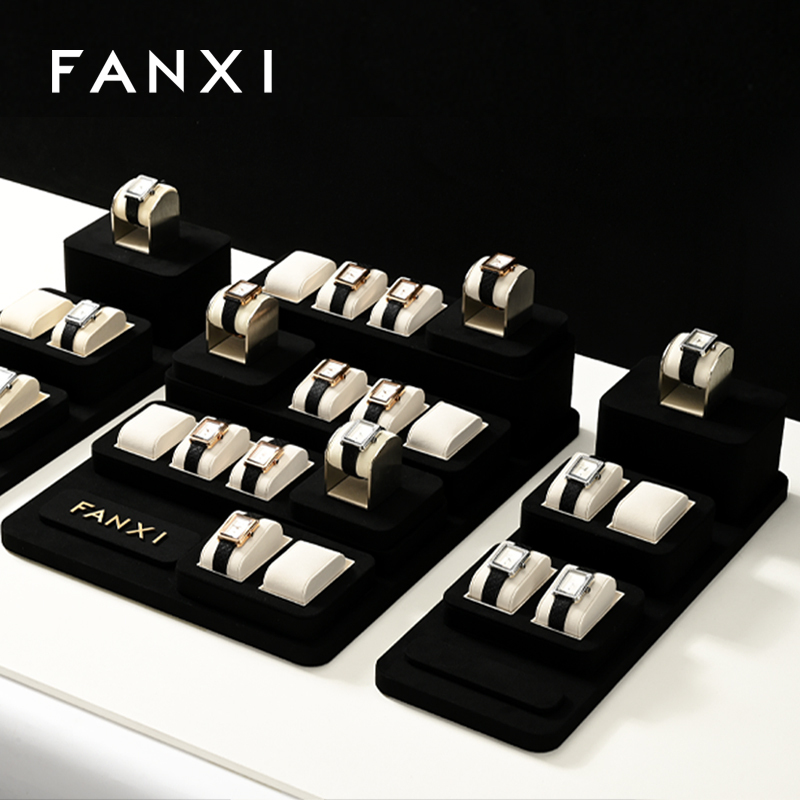 FANXI high end Black Microfiber luxury watch box