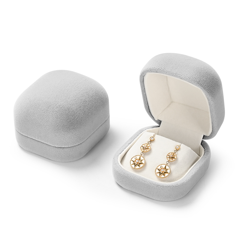 FANXI new arrival Grey Velvet jewelry packaging box
