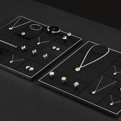 FANXI with logo Black Microfiber metal Jewelry display set series
