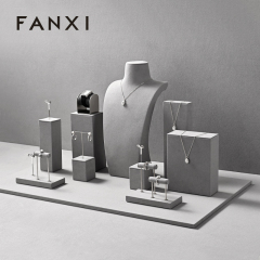 FANXI new arrival Gray Microfiber luxury jewellery display