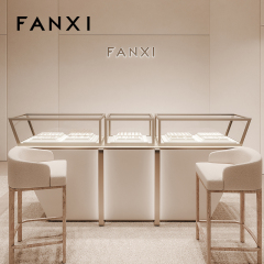 FANXI wholesale white Microfiber metal jewelry ring display