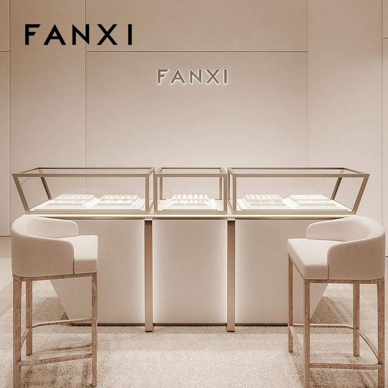 FANXI wholesale white Microfiber metal jewelry ring display