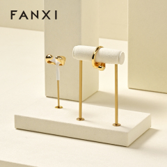 FANXI new arrival Beige Microfiber luxury jewellery display