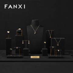 FANXI new arrival Black Microfiber luxury jewellery display