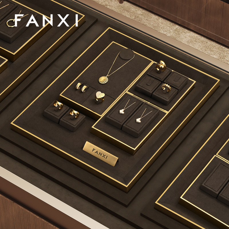 FANXI high quality Brown Metal luxurious jewelry display