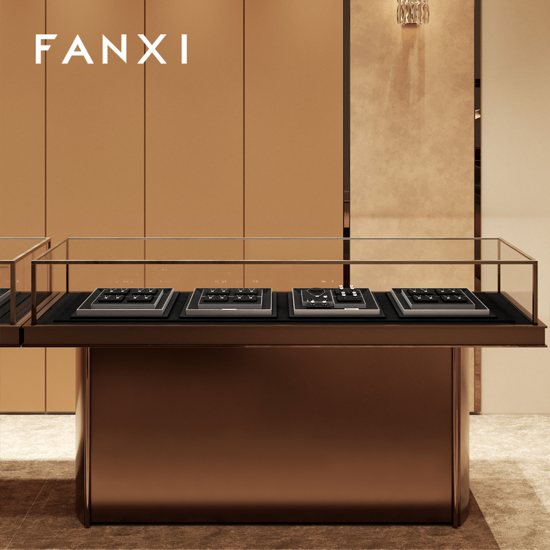 FANXI fashion Black Metal and Microfiber Jewelry Display