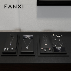 FANXI hot sale Black PU leather Jewelry display set series Product parameters Synopsis Name: Jewelry display set series Number: TT322 Material: PU leather Color: Black