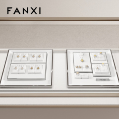 FANXI factory White PU leather jewellery necklace display