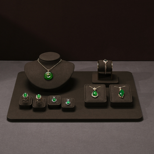 FANXI fashion Brown Microfiber Jewelry display set series