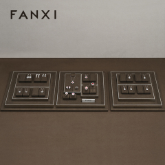FANXI new arrival Brown Microfiber jewelry presentation