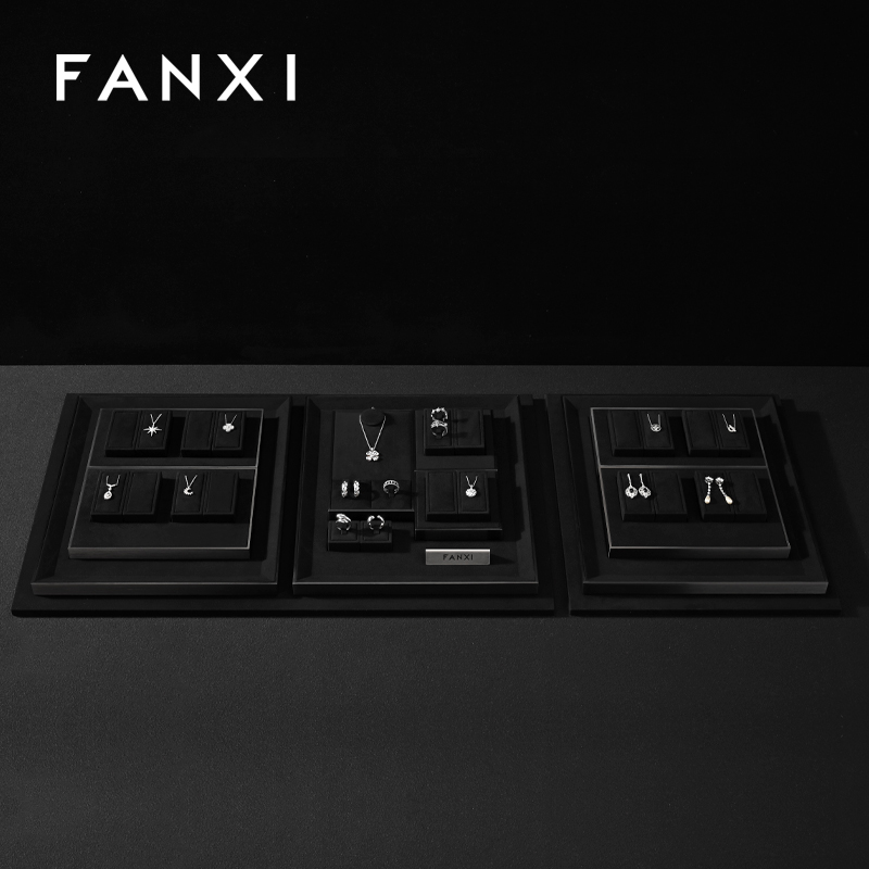 FANXI high quality Black Metal luxurious jewelry display