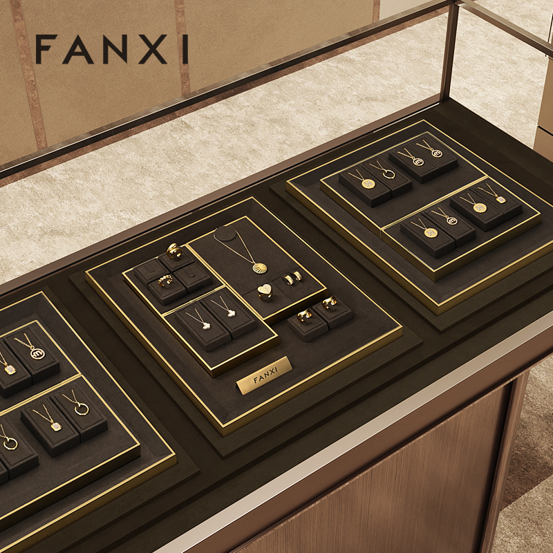 FANXI high quality Brown Metal luxurious jewelry display