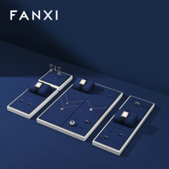 FANXI fashion Blue Microfiber Baking paint Jewelry Display