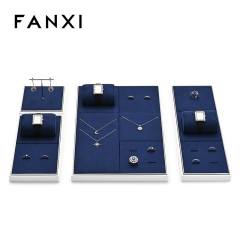 FANXI fashion Blue Microfiber Baking paint Jewelry Display