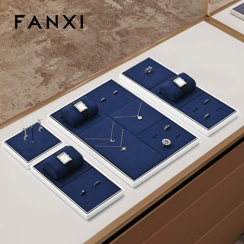 FANXI fashion Blue Microfiber Baking paint Jewelry Display
