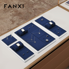 FANXI fashion Blue Microfiber Baking paint Jewelry Display