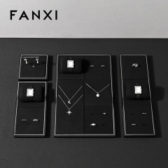 FANXI hot sale Black Microfiber metal Baking paint jewelry display